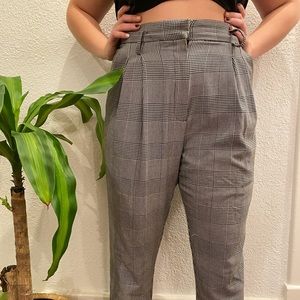H&M high waisted plaid pants